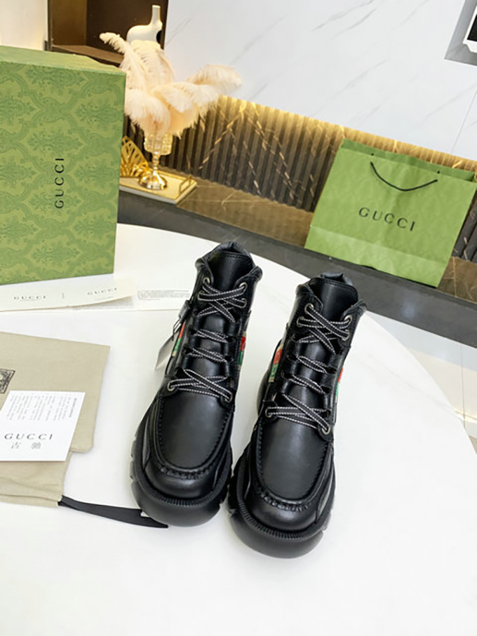 16301350259577000_690327.jpg Gucci Black Ankle Boot with Interlocking G