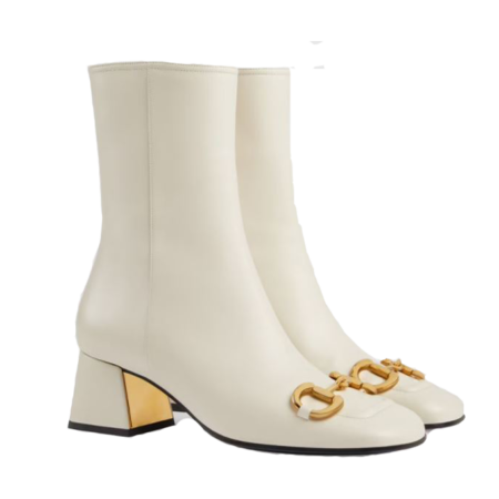 Gucci Mid-Heel Ankle Boot with Horsebit