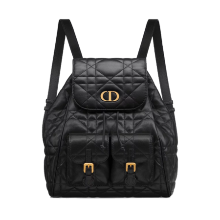 DIOR CARO BACKPACK – BLACK LAMBSKIN ELEGANCE