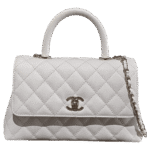 Chanel White Coco Top Handle Medium